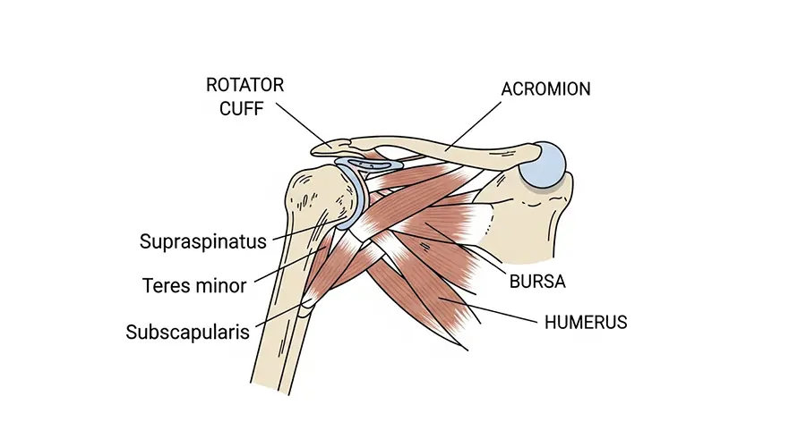 An anatomical diagram of the shoulder join