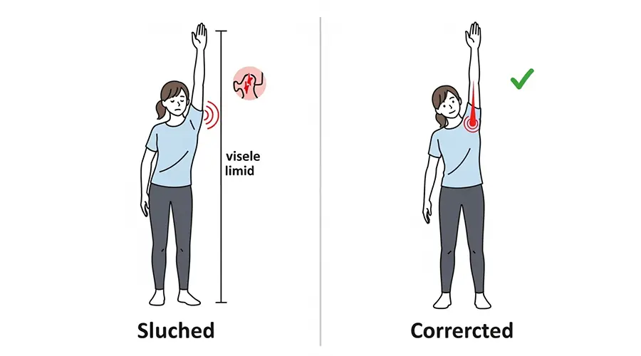 limited shoulder movement improved after treatment.