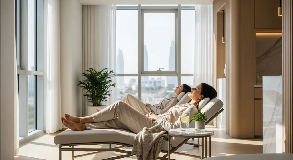 feeling refreshed after a lymphatic drainage session